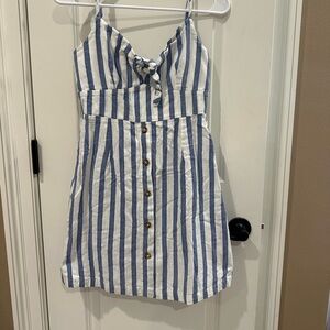 Derek heart lightly worn striped straight midi dress